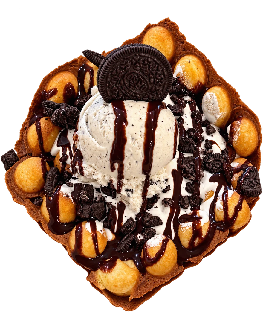 Oreo bubble waffle